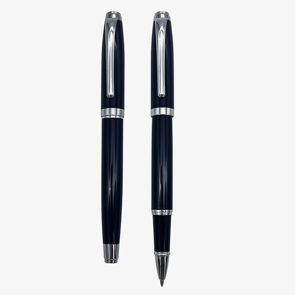 Bridgewater Stirling Matte Black & Chrome Ballpoint Pen & Pencil Set 337452