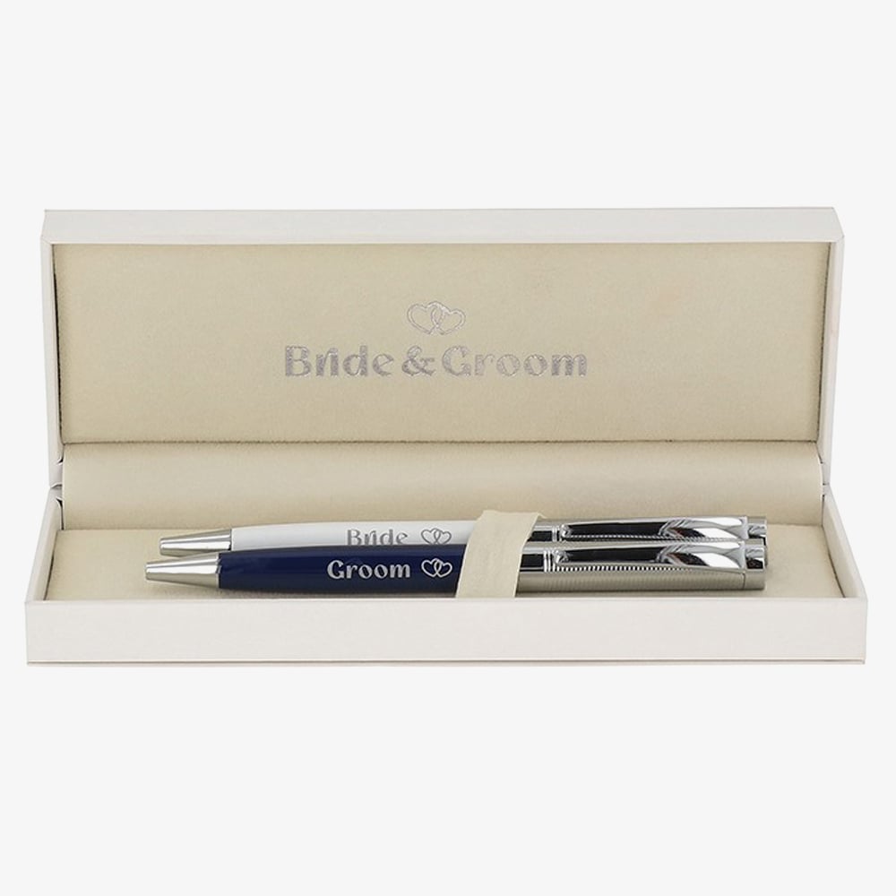 Bridgewater White & Blue Bride & Groom Boxed Occasion Pen 346600
