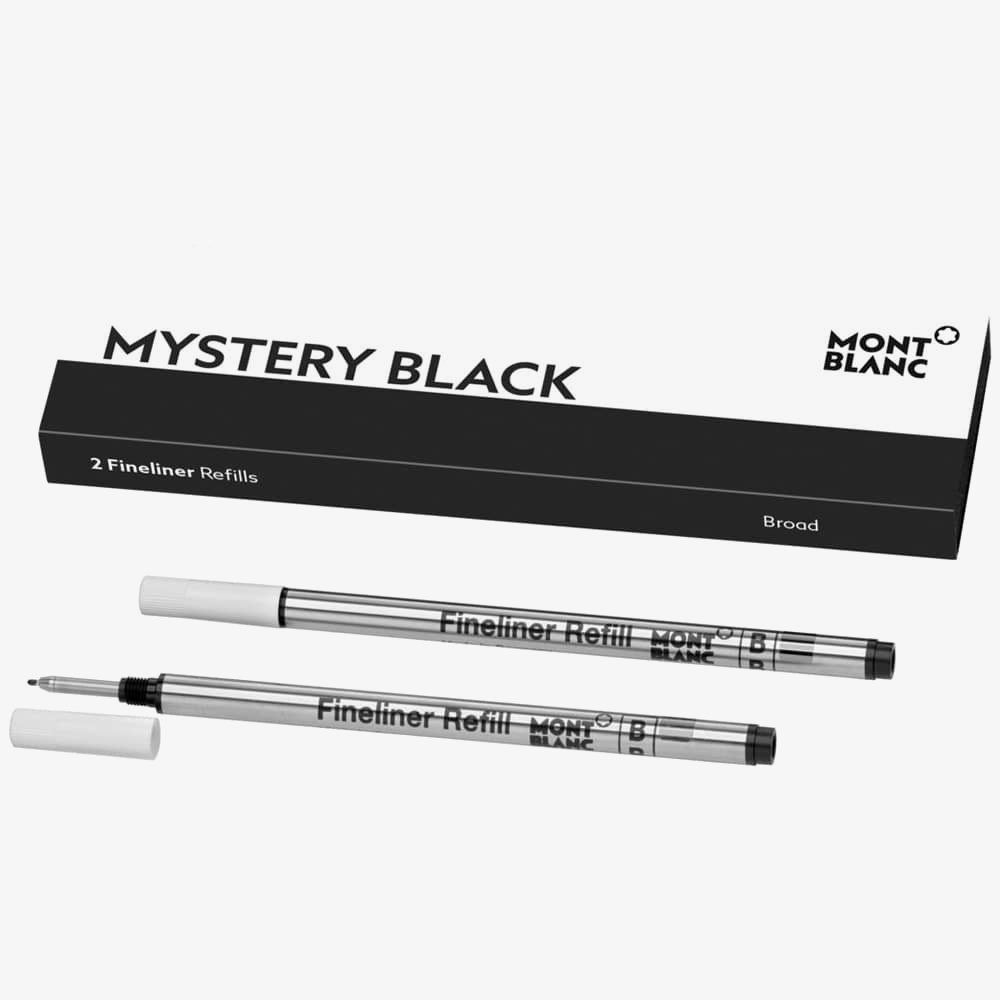 House of Watches - Montblanc Fineliner Broad Pen Refills - Mystery Black - 2 Pack - 128247