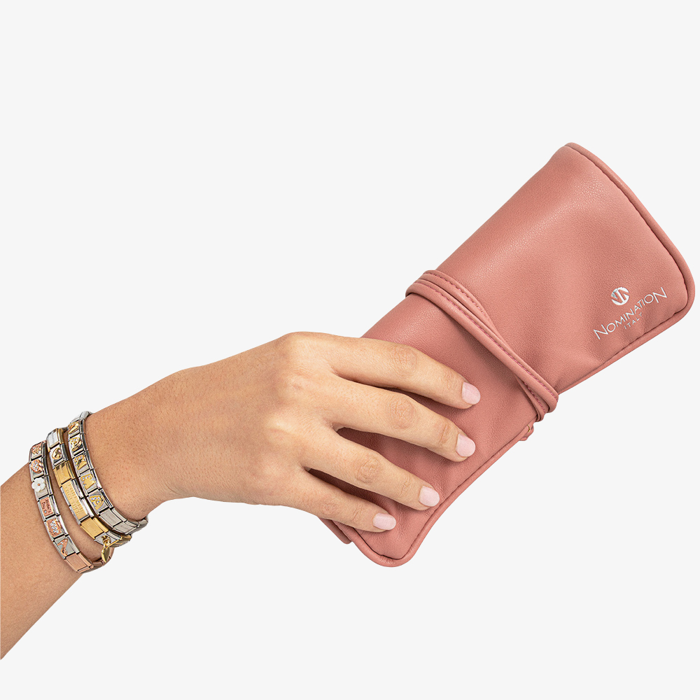 House of Watches - Nomination Pink Leather Jewellery Roll GADGET32 GWP