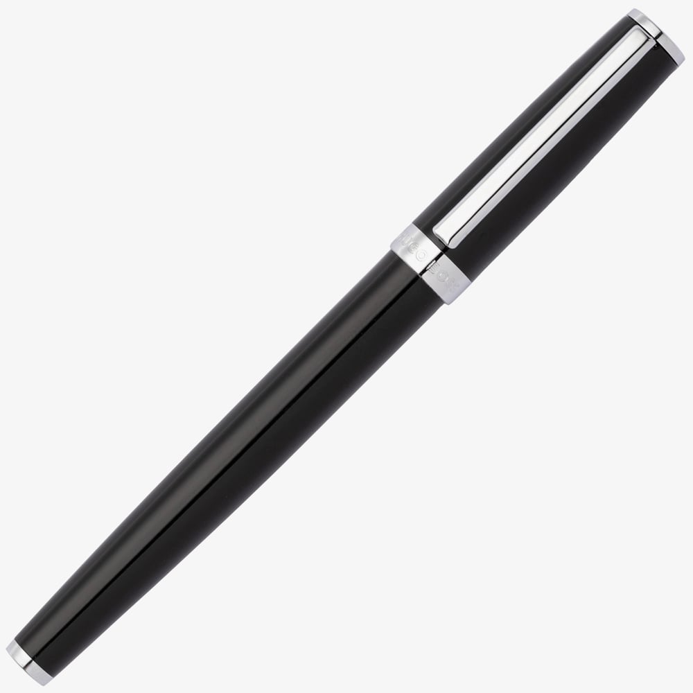 BOSS Gear Icon Black & Chrome Plated Rollerball Pen HSN2545A