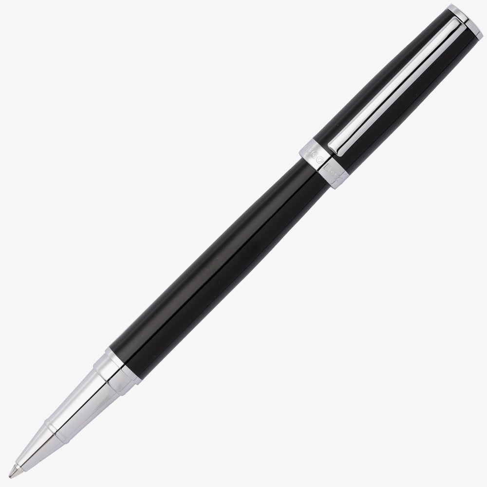 BOSS Gear Icon Black & Chrome Plated Rollerball Pen HSN2545A