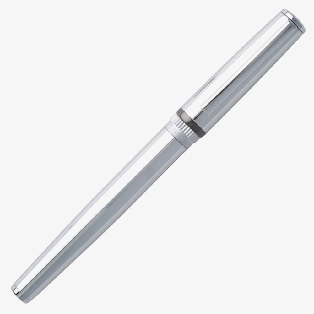 BOSS Gear Metal Silver Chrome Rollerball Pen HSN9675B