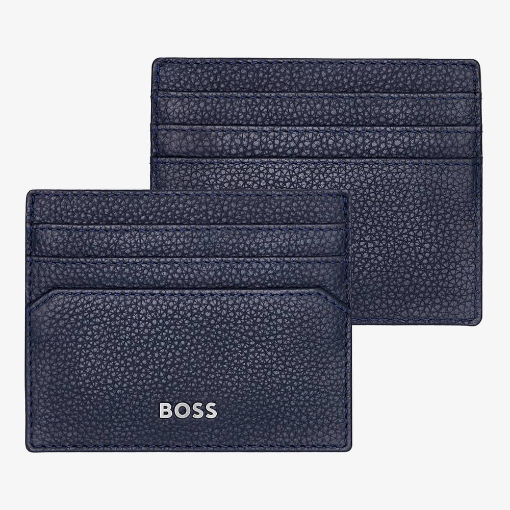 BOSS Classic Grained Navy Card Holder HLC416N
