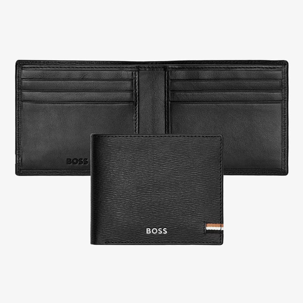 BOSS Iconic Black Leather Card Holder HLW421A