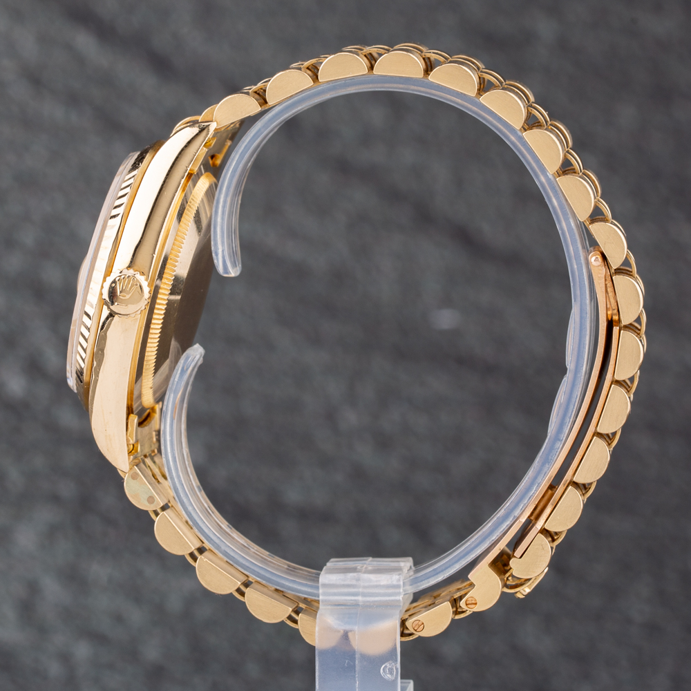 Pre-Owned Rolex Mens Datejust 18ct Gold Gold Bracelet Watch 16238