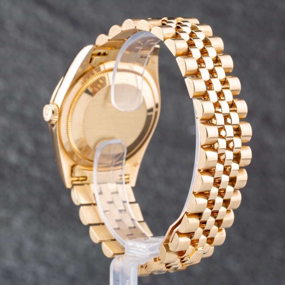 Pre-Owned Rolex Mens Datejust 18ct Gold Gold Bracelet Watch 16238