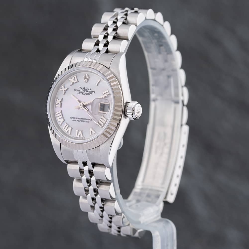 Pre-Owned Rolex Datejust 2001 Ladies Mother Of Pearl Dial Stainless Steel Bracelet Watch 79174