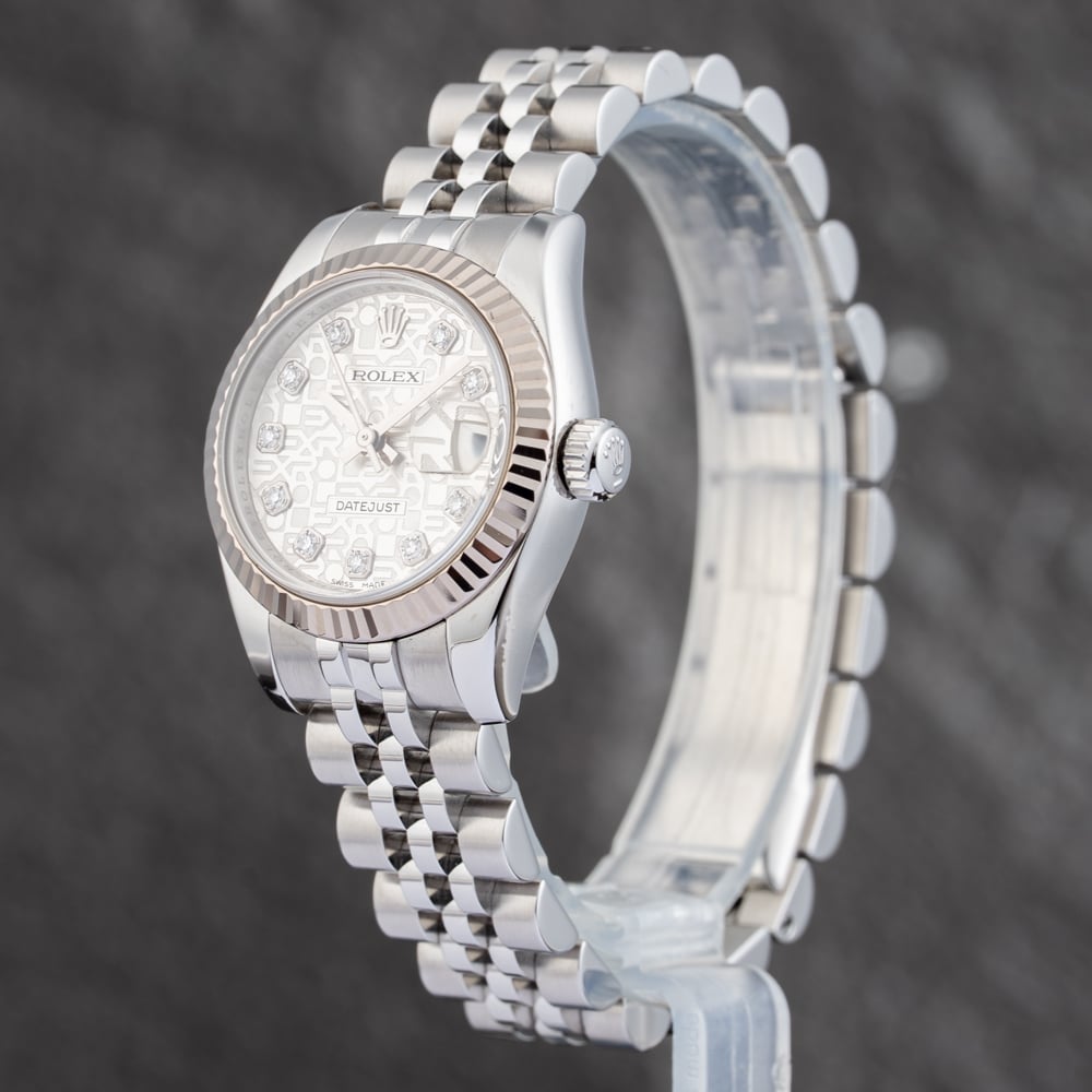 Pre-Owned Rolex Ladies Datejust Jubilee Silver Bracelet Watch 179174