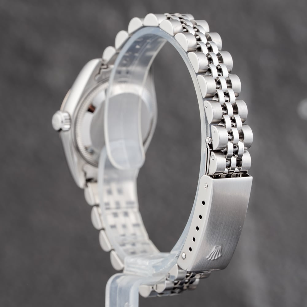 Pre-Owned Rolex Ladies Datejust Black Dial Silver Bracelet Watch 79174