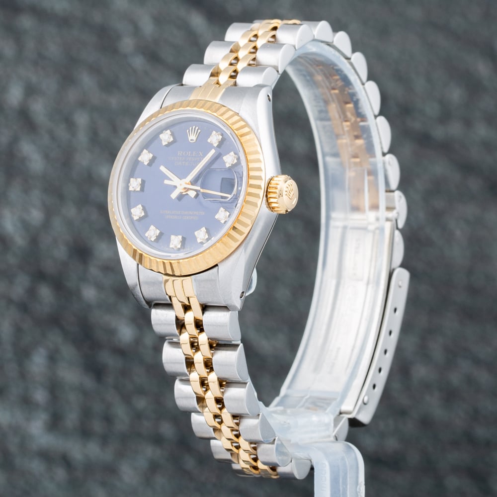 Pre-Owned Rolex Ladies Datejust Blue Dial Bracelet Watch 69173