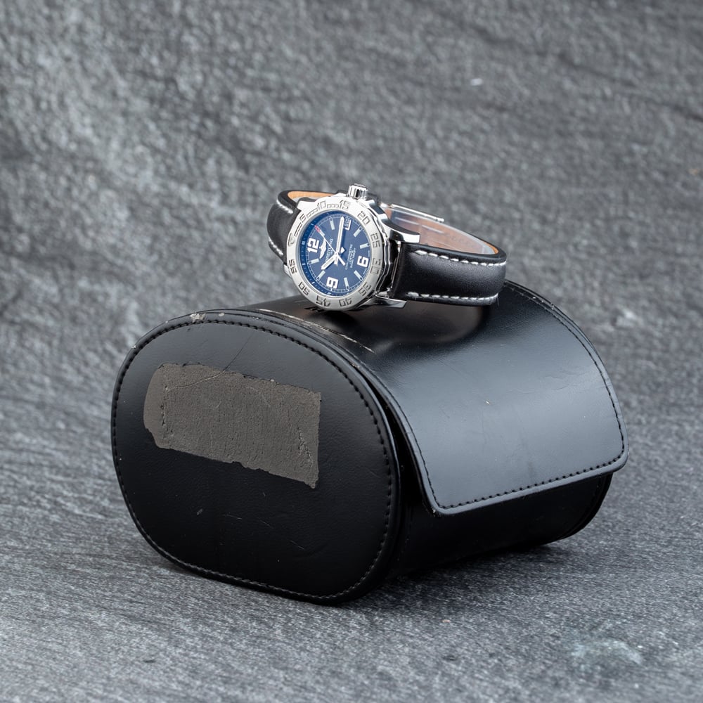 Pre-Owned Breitling Ladies Colt Black Leather Strap Watch A77387