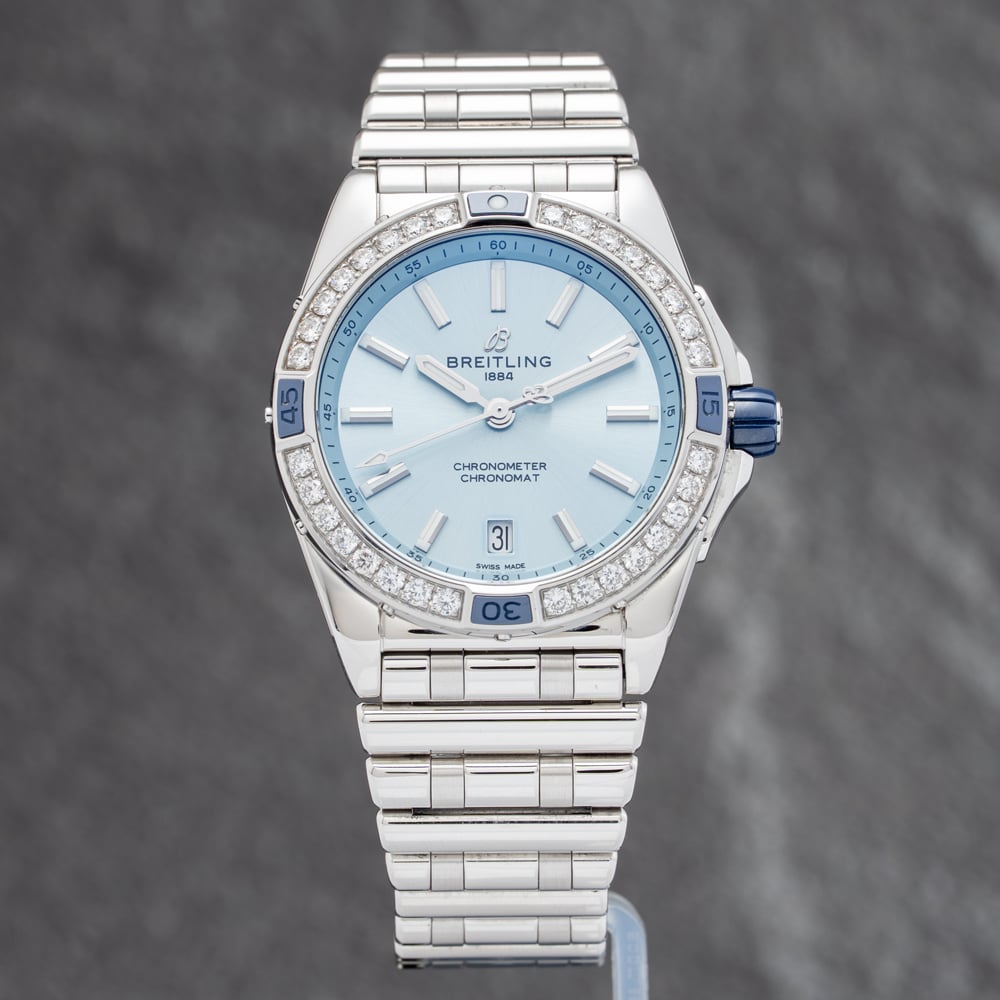 House of Watches - Pre-Owned Breitling Superocean Chronomat 38 Blue Bracelet Watch A17356531C1A1