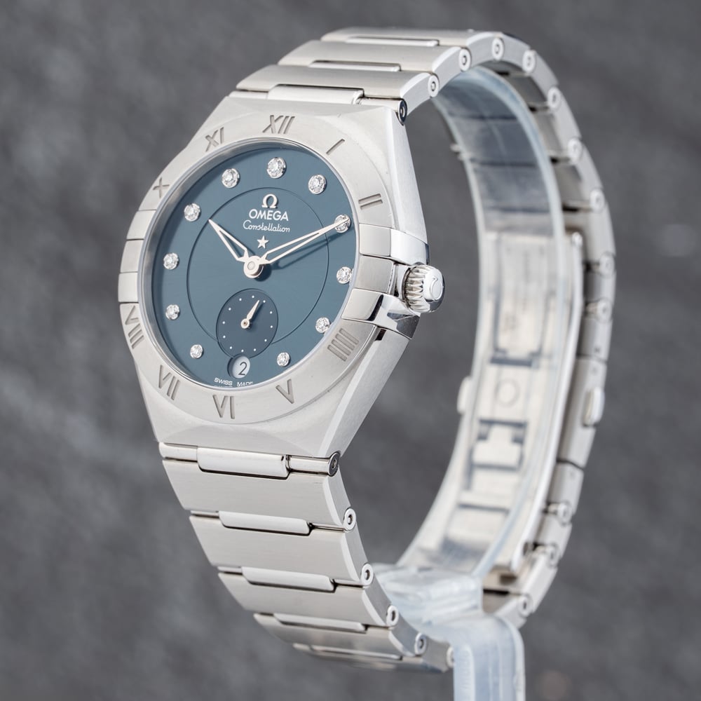 Pre-Owned OMEGA Ladies Constellation Blue Bracelet Watch 131.10.34.20.53.001