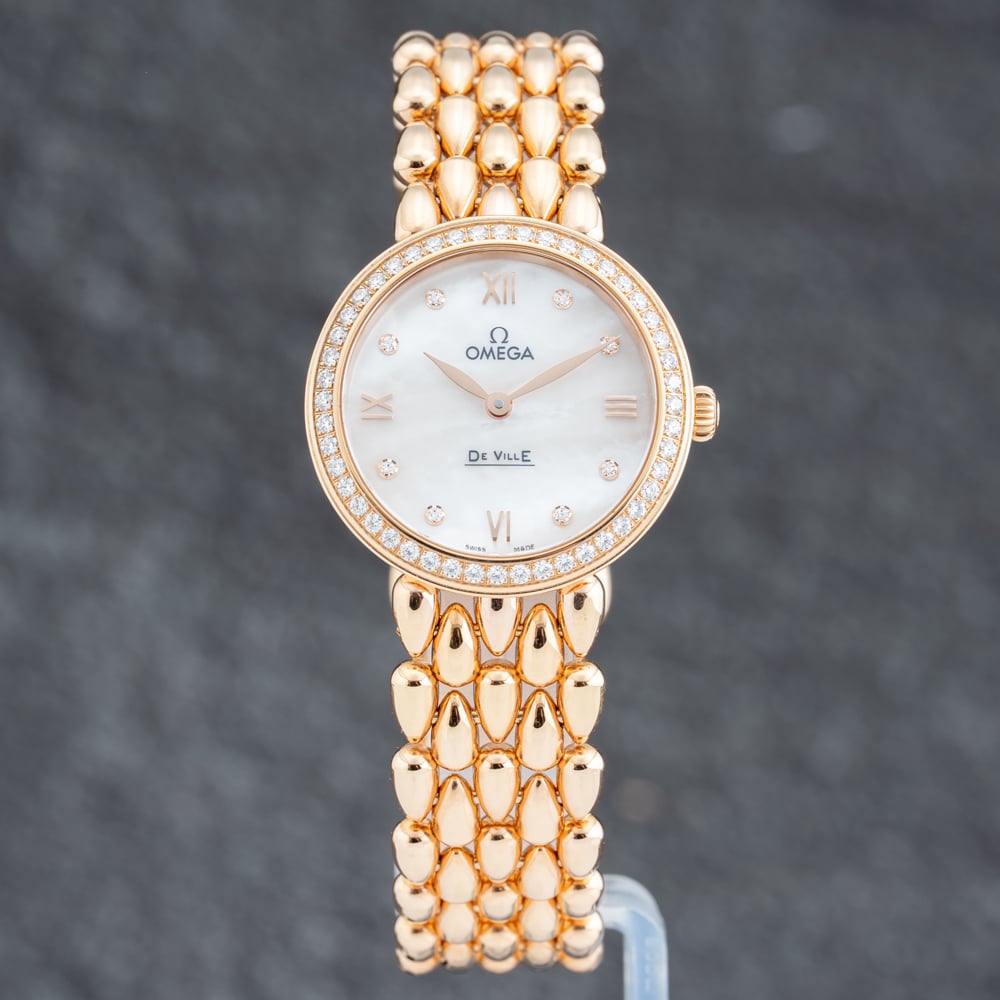 House of Watches - Pre-Owned OMEGA Ladies De Ville Prestige 18ct Rose Gold Bracelet Watch 42455276055004