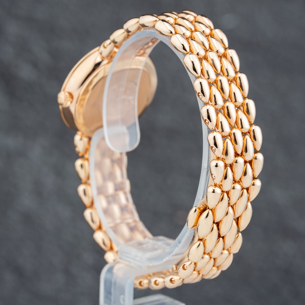 Pre-Owned OMEGA Ladies De Ville Prestige 18ct Rose Gold Bracelet Watch 42455276055004