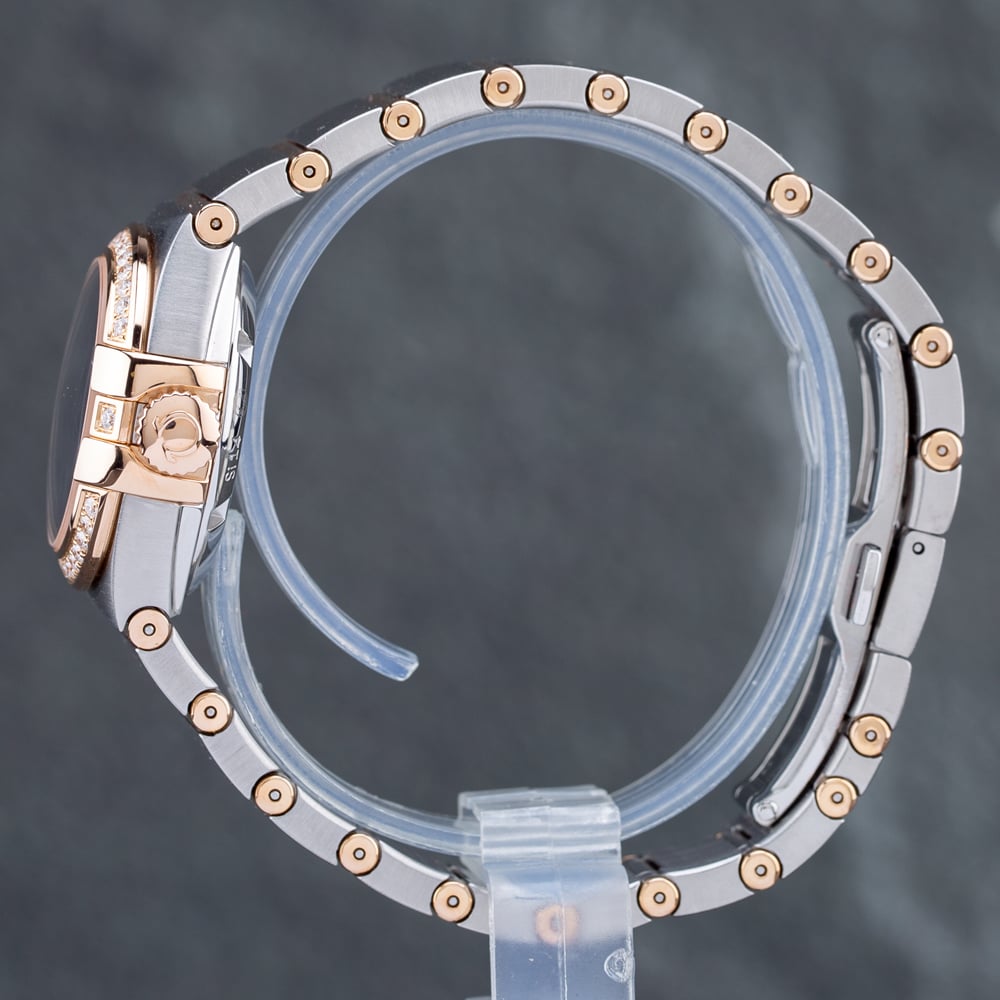 Pre-Owned OMEGA Ladies Constellation Petite Seconde Silver Dial Silver Bracelet Watch 12725272055001