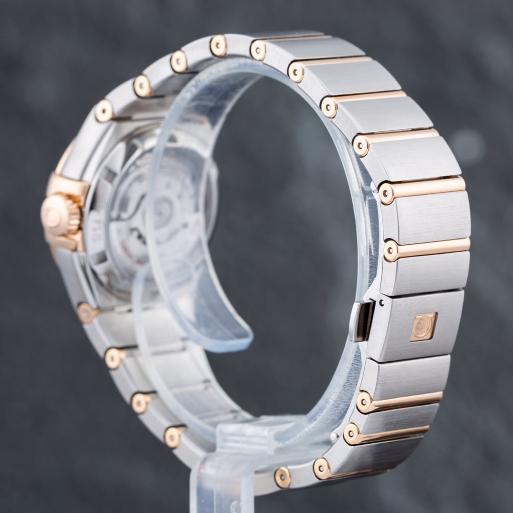 Pre-Owned OMEGA Ladies Constellation Petite Seconde Silver Dial Silver Bracelet Watch 12725272055001