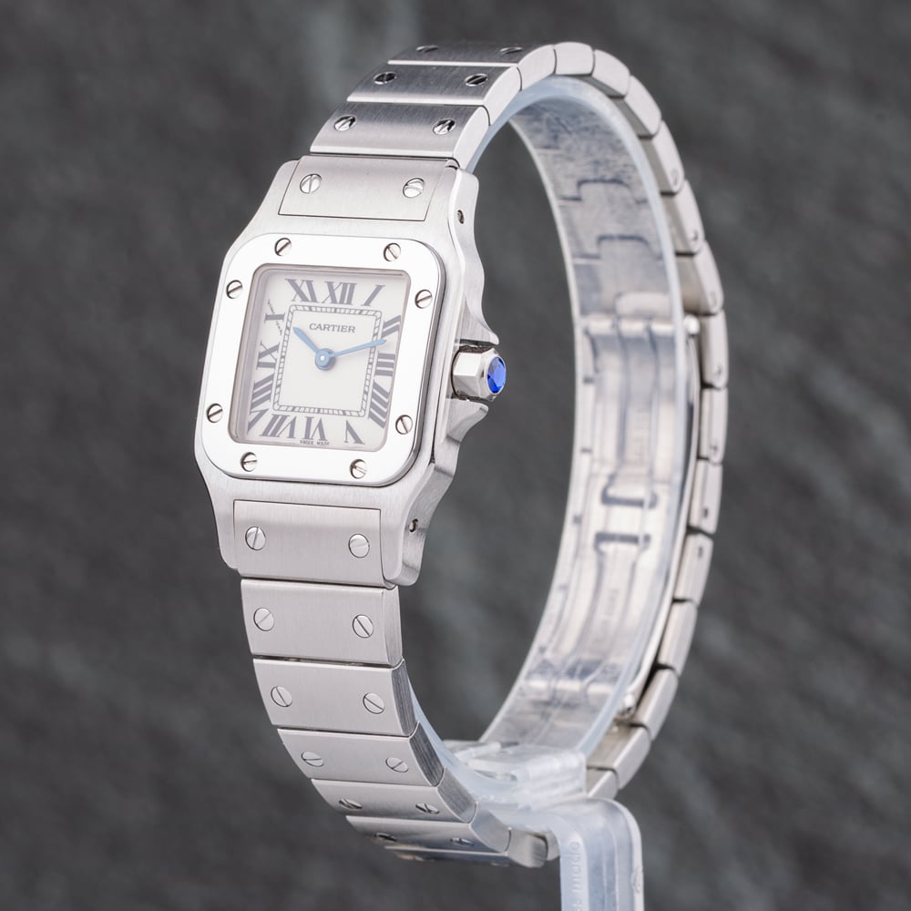 Pre-Owned Cartier Ladies Santos Galbee White Bracelet Watch 1565