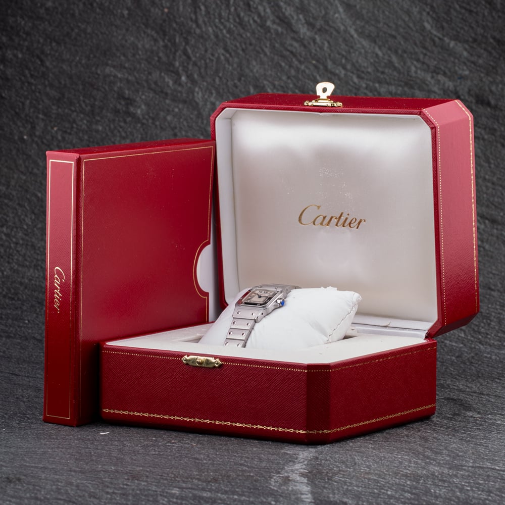 Pre-Owned Cartier Ladies Santos Galbee White Bracelet Watch 1565