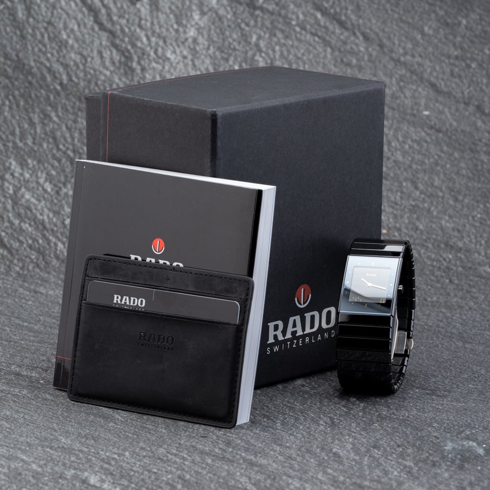 Pre-Owned Rado Mens Diastar Ceramica Black Bracelet Watch 193.0324.3