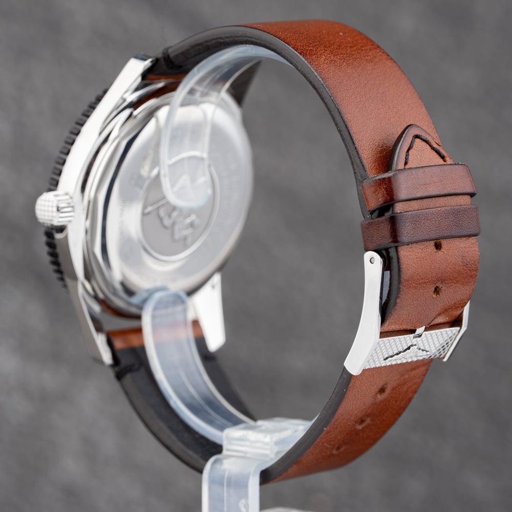 Pre-Owned Longines Mens Skin Diver Brown Leather Strap Watch L2.822.4.56.2