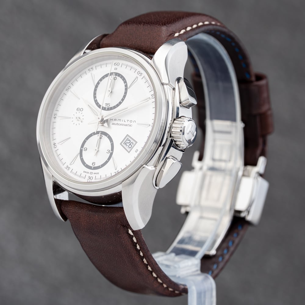 Pre-Owned Hamilton Mens Jazzmaster Brown Leather Strap Watch H32616553