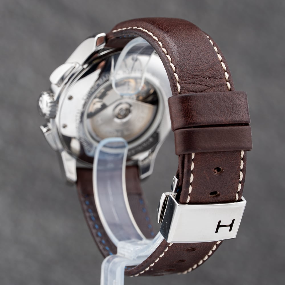 Pre-Owned Hamilton Mens Jazzmaster Brown Leather Strap Watch H32616553