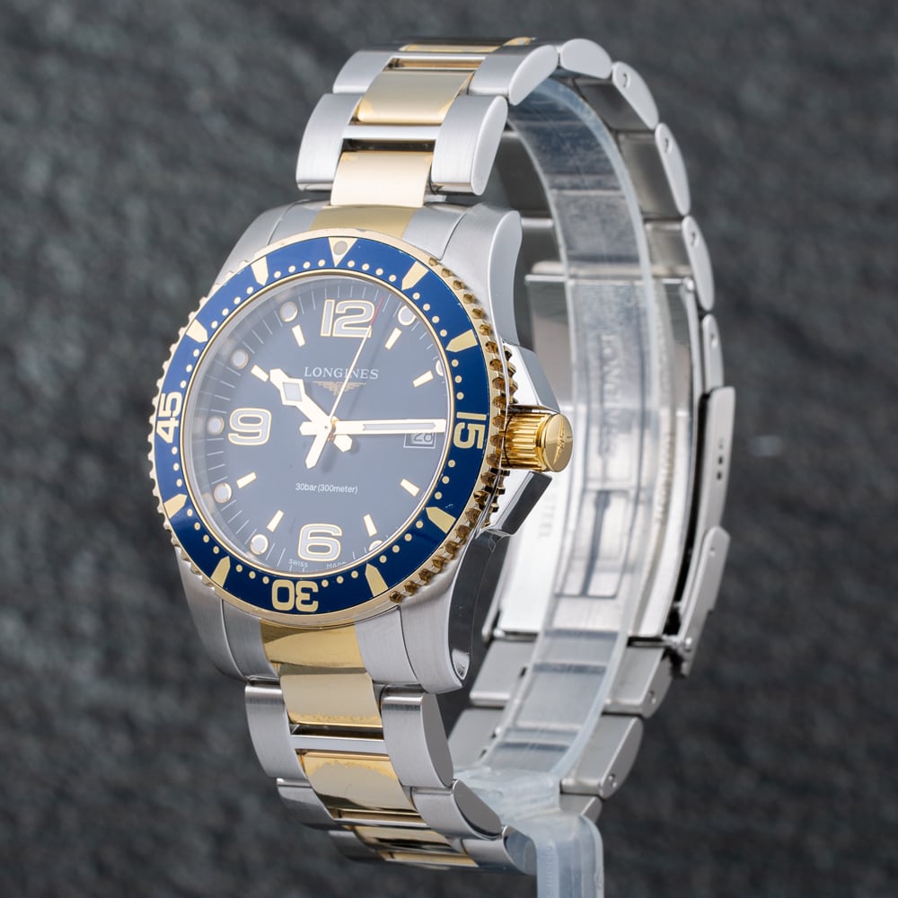Pre-Owned Longines Mens Hydroconquest Blue Dial Bracelet Watch L3.740.3