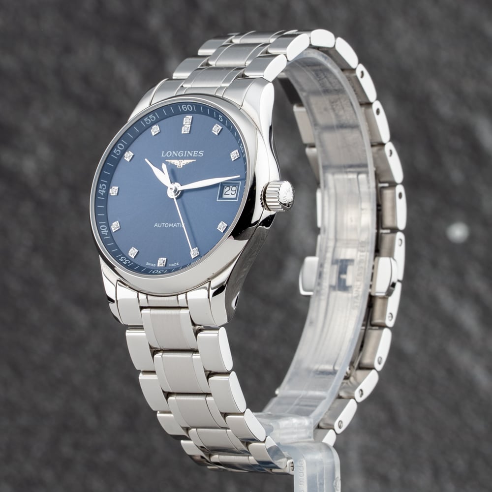 Pre-Owned Longines Ladies Master Collection Blue Dial Silver Bracelet Watch L23574976