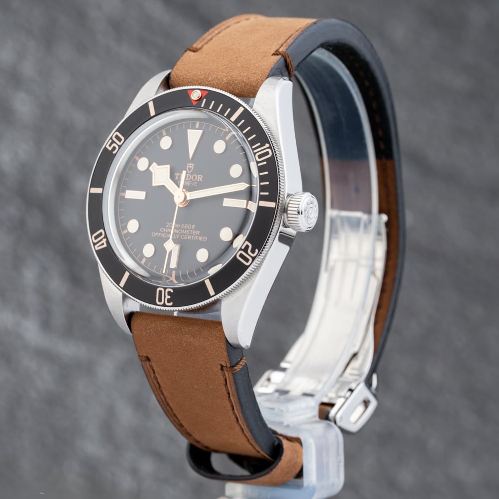 Pre-Owned Tudor Mens Black Bay 58 Black Leather Strap Watch M79030N-00002