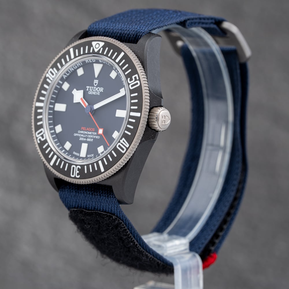 Pre-Owned Tudor Mens Pelagos FXD Blue Fabric Strap Watch M25707KN-0001