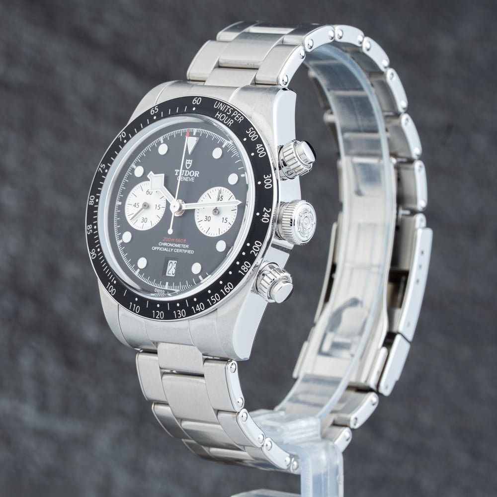 Pre-Owned Tudor Mens Black Bay Chronograph Black Bracelet Watch 79360N