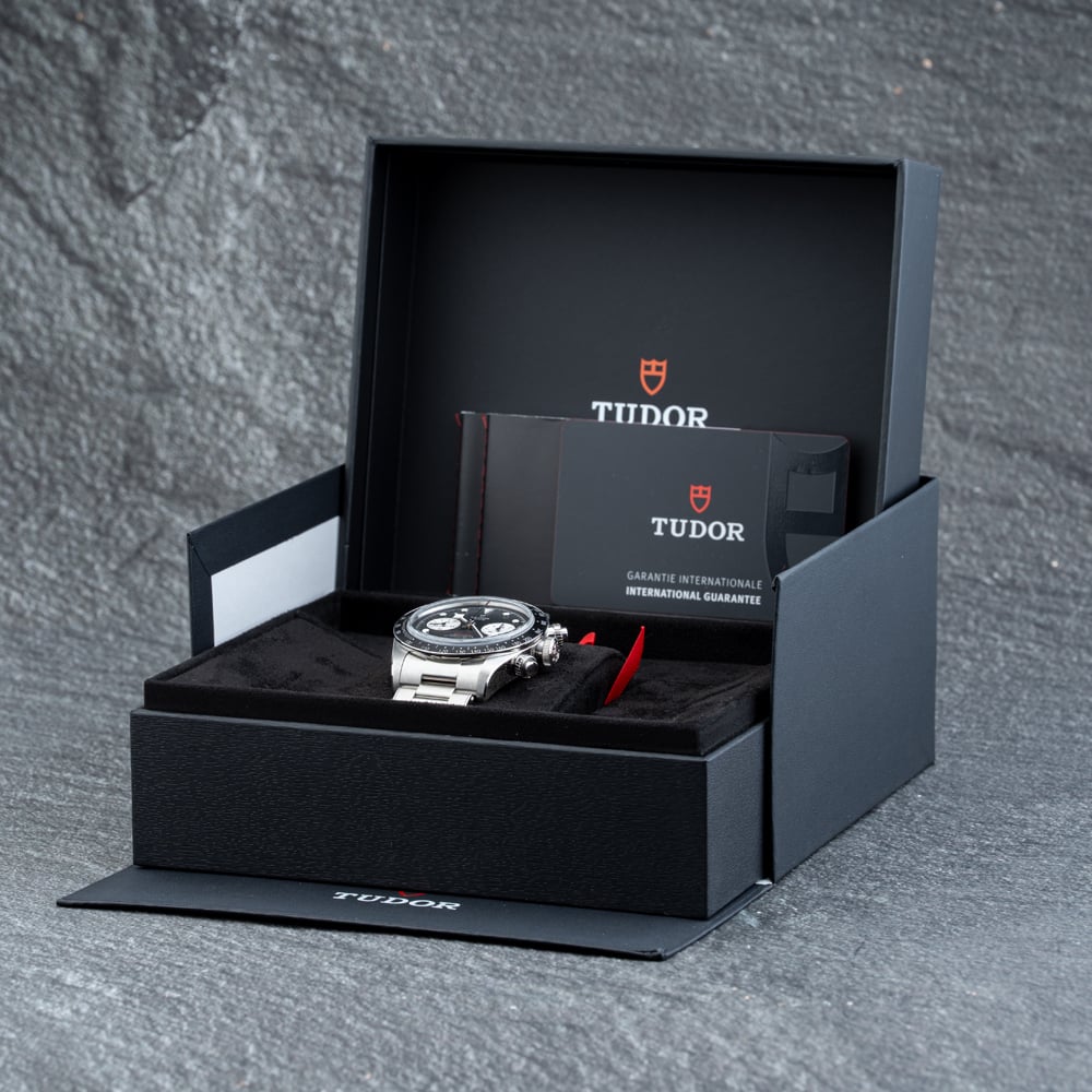Pre-Owned Tudor Mens Black Bay Chronograph Black Bracelet Watch 79360N