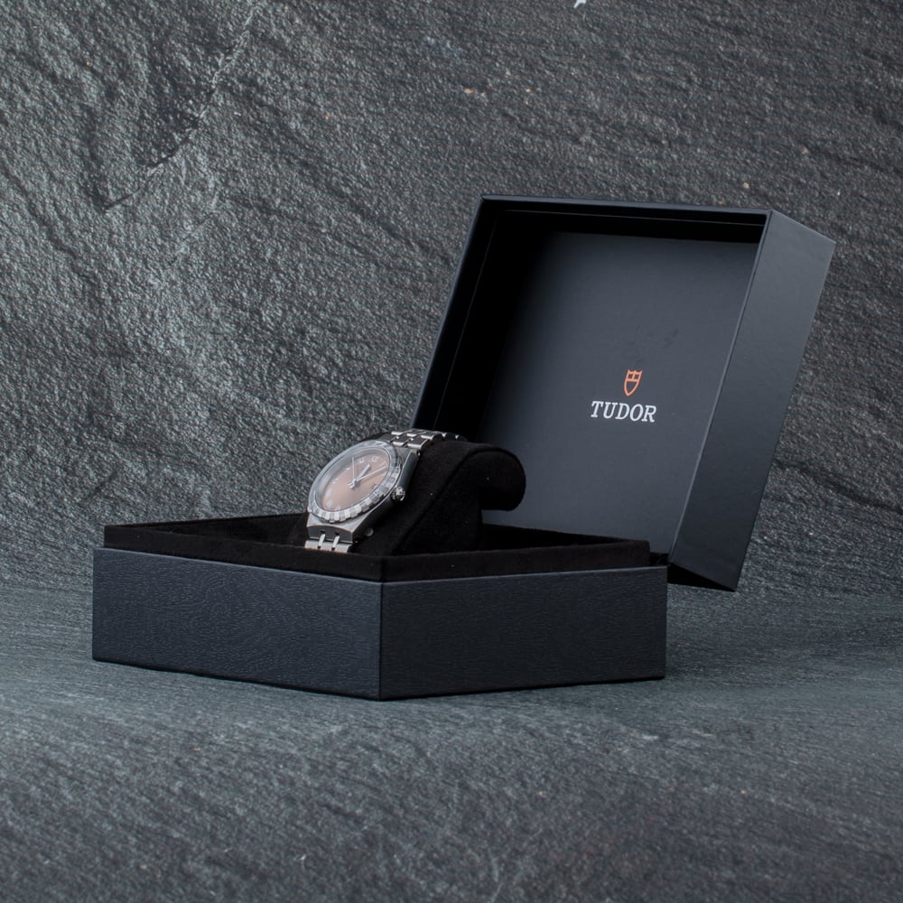 Pre-Owned Tudor Mens Royal Salmon Pink Dial Bracelet Watch M28500-0007