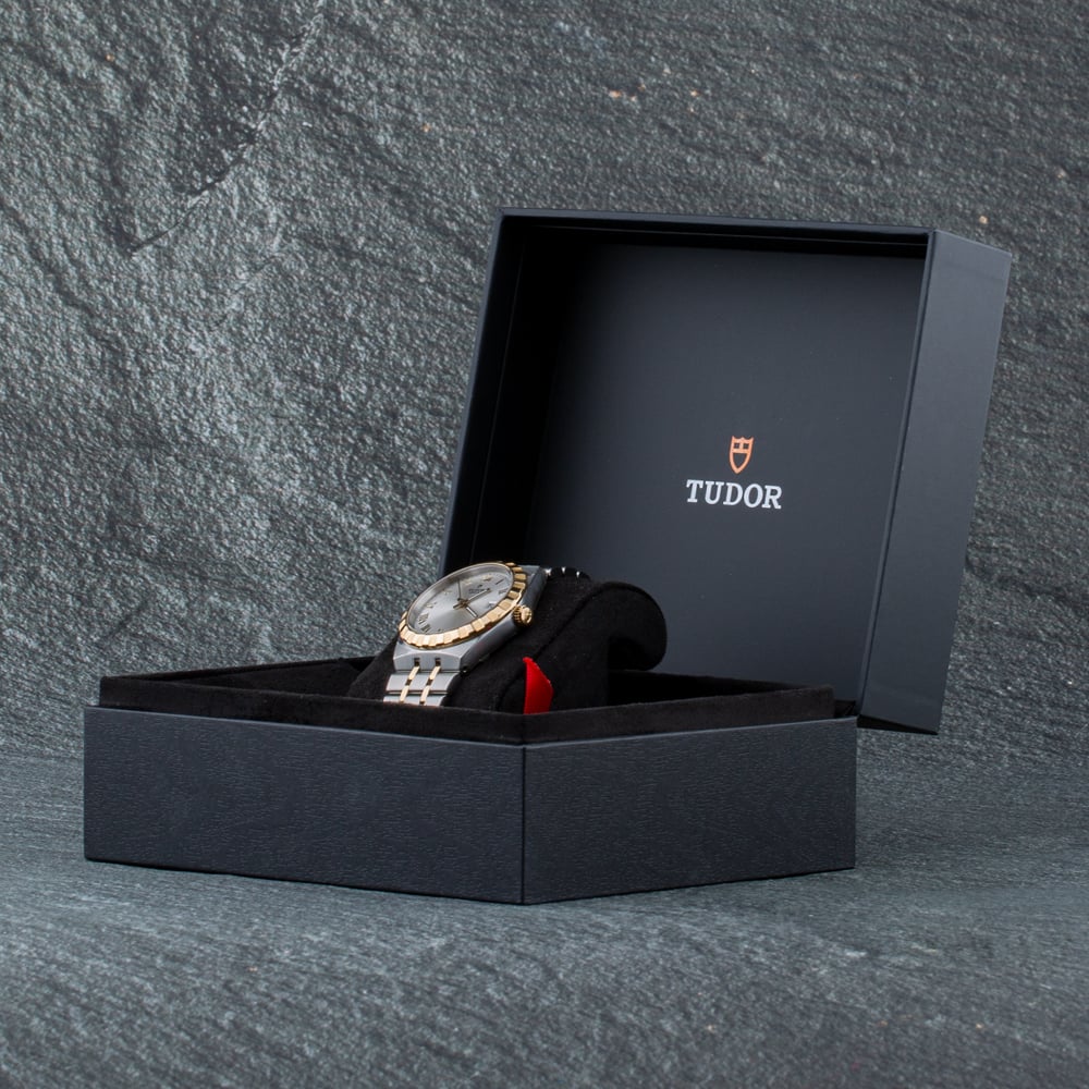 Pre-Owned Tudor Mens Royal Two Colour Silver Bracelet Watch M28503-0001