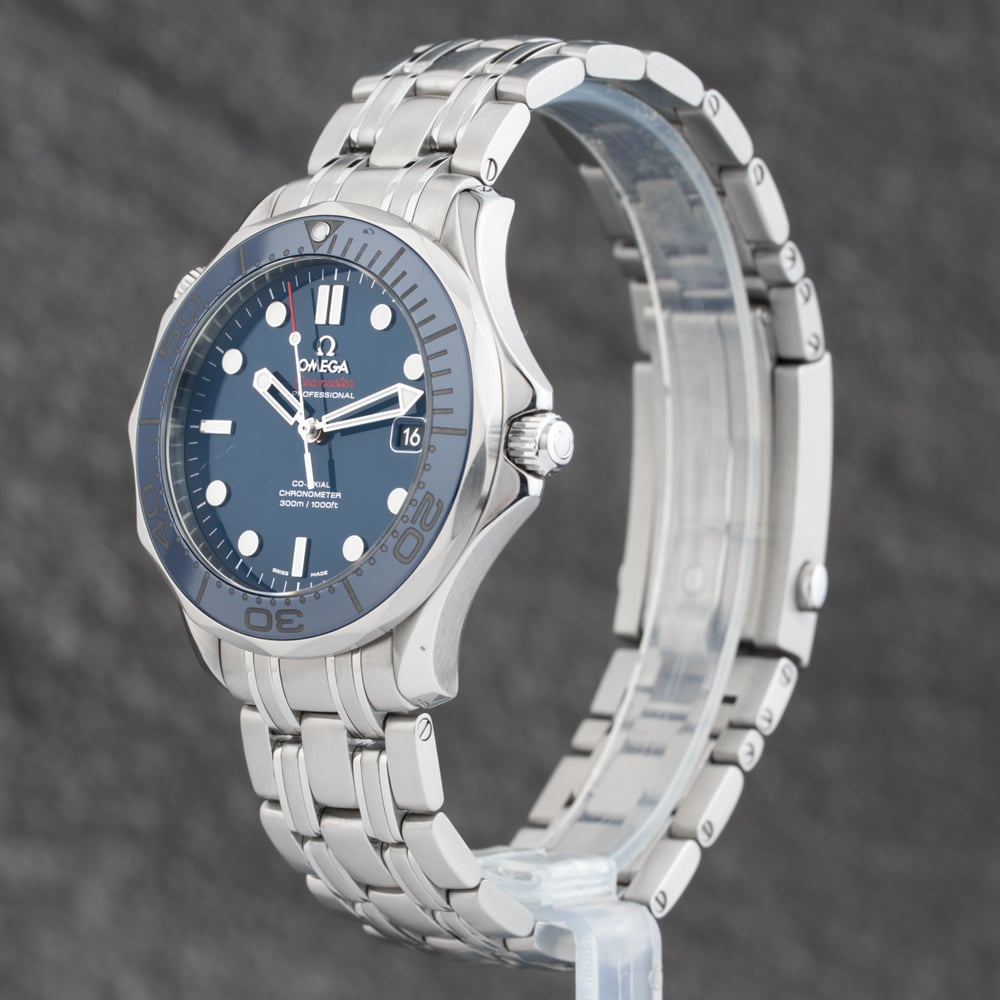 Pre-Owned OMEGA Mens Seamaster Blue Bracelet Watch 212.30.41.20.03.001