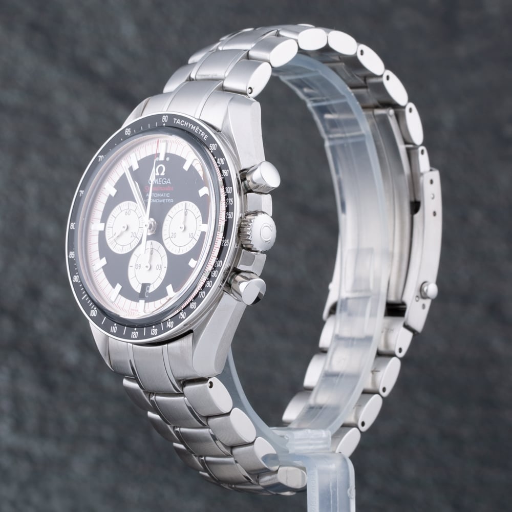 Pre-Owned OMEGA Mens Speedmaster Michael Schumacher Legend Black Dial Bracelet Watch 3507.51.00