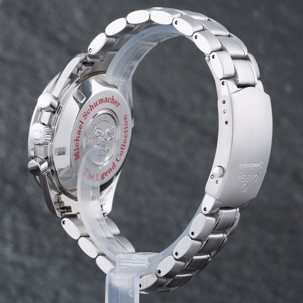 Pre-Owned OMEGA Mens Speedmaster Michael Schumacher Legend Black Dial Bracelet Watch 3507.51.00