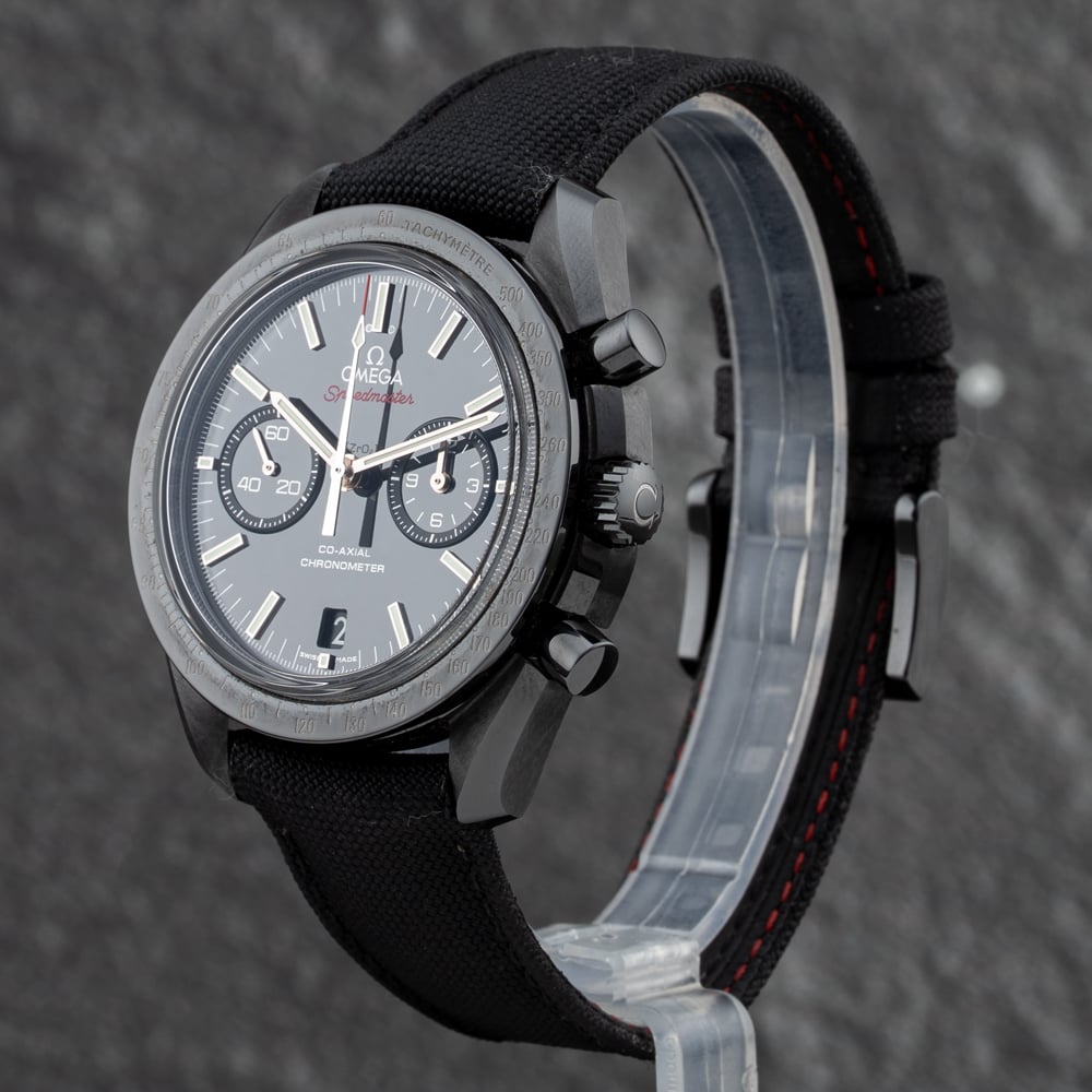 Pre-Owned OMEGA Mens Dark Side Of The Moon Black Fabric Strap Watch O31192445101007