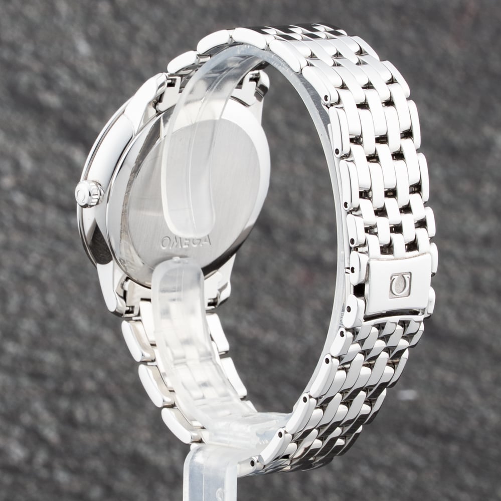 Pre-Owned OMEGA Mens De Ville Black Dial Silver Bracelet Watch 42410372001001