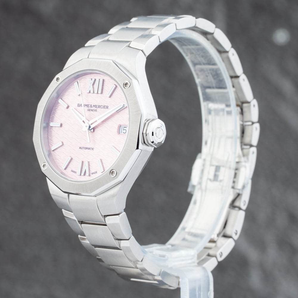 Pre-Owned Baume & Mercier Ladies Riviera Pink Dial Bracelet Watch 10675