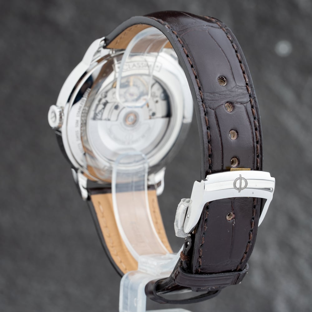 Pre-Owned Baume & Mercier Mens Classima Silver Dial Leather Strap Watch 10214