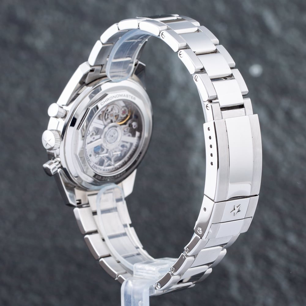 Pre-Owned Zenith Mens Chronomaster Black Dial Silver Bracelet Watch 03.3200.3600/21.M3200