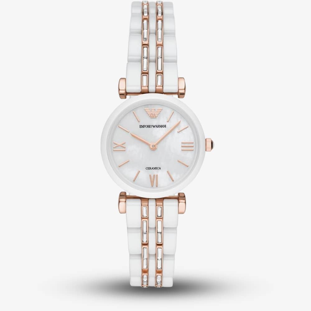 House of Watches - Emporio Armani Ladies White Ceramic Bracelet Watch AR70004