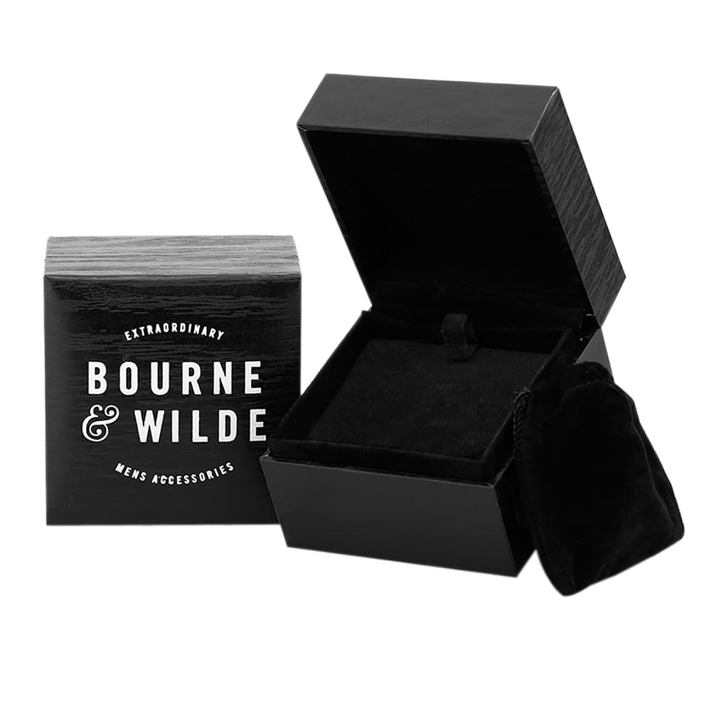 Bourne and Wilde Mens Oxidised Tribal Pattern Ring JGSR54585