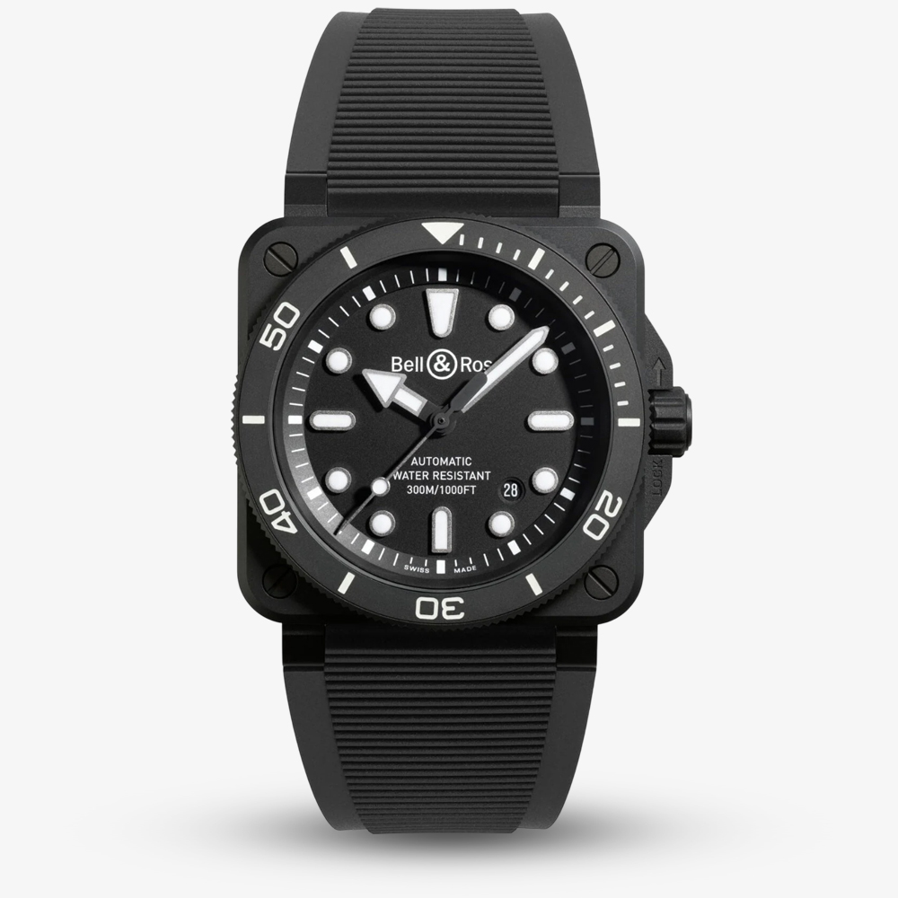 Bell & Ross Mens BR-03 Diver Black Watch BR03A-D-BL-CE/SRB