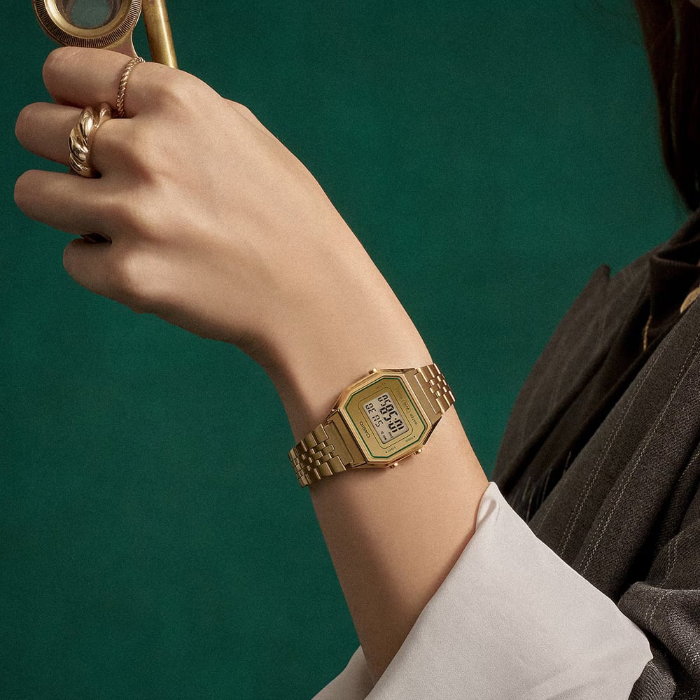 Casio Unisex Vintage Gold & Green Digital Watch LA680WEGV-9AEF