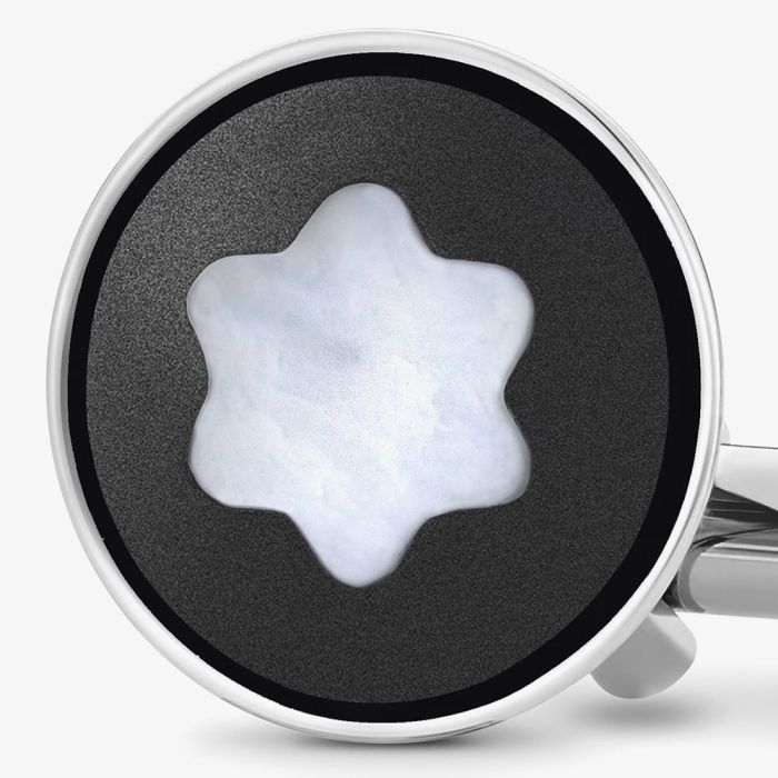 Montblanc 123810 Mother Of Pearl Snowcap Emblem Cufflinks