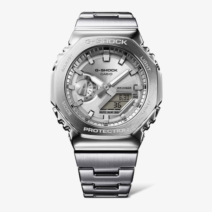 Casio GM-2110D-7AER Silver Metallic Dual Display Watch